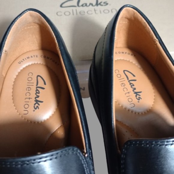 Clarks Tilden Free Men\'s Leather Loafers Black Size 8.5 M NWT